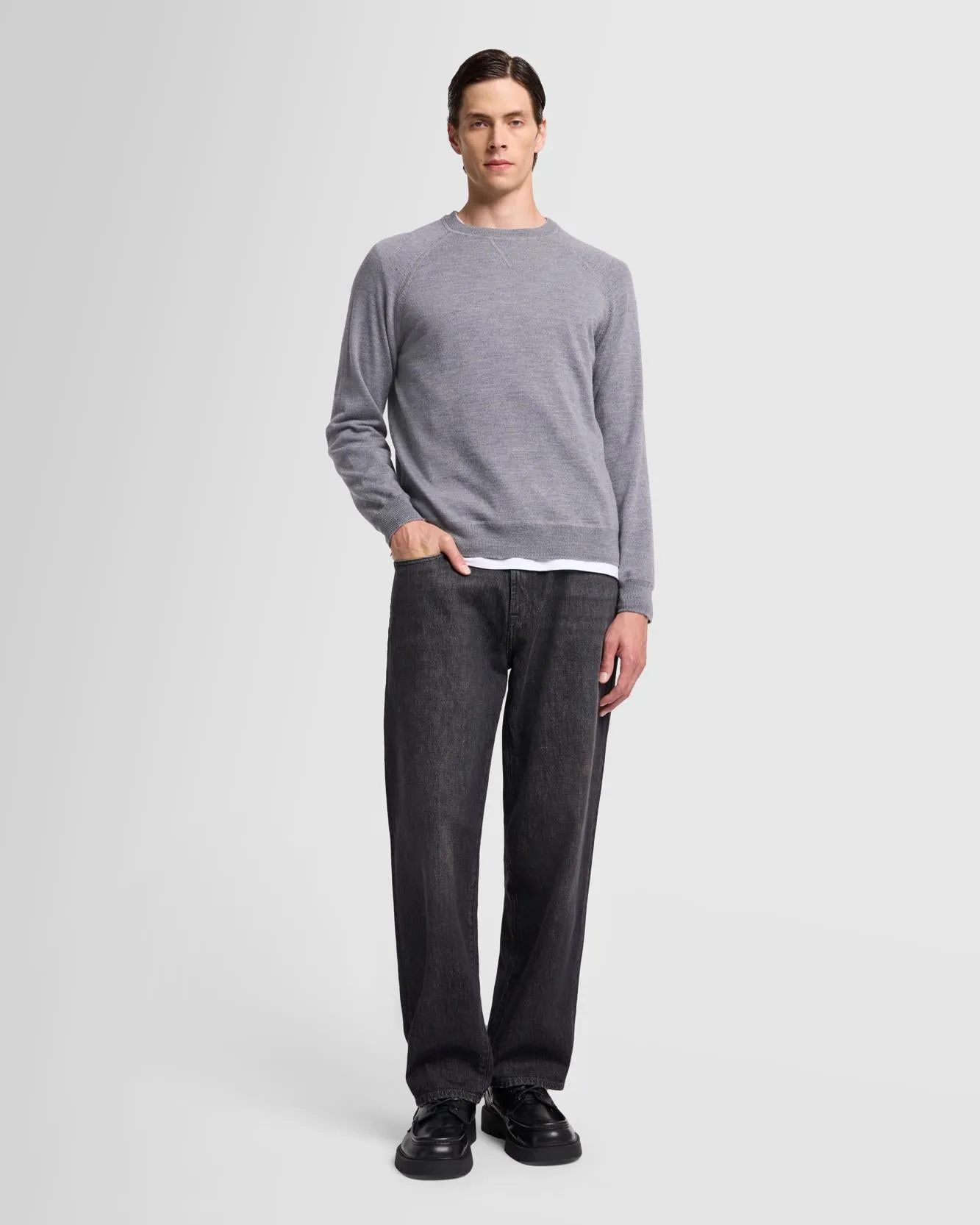 Merino Crewneck in Light Grey sold by 7 For All Mankind product image thumbnail 2