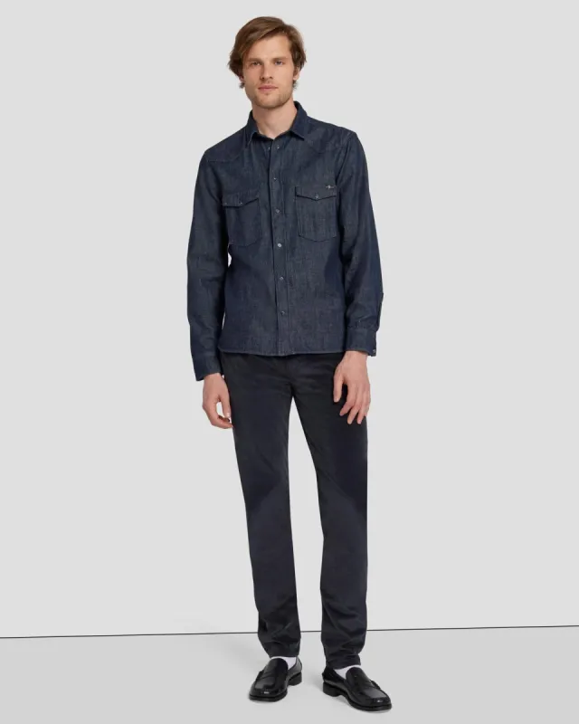 Corduroy Slimmy Tapered in Navy sold by 7 For All Mankind