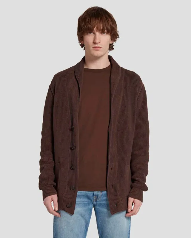 Shawl Cardigan in Chestnut sold by 7 For All Mankind