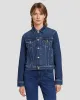 Luxe Vintage Classic Trucker Jacket in Deep Soul sold by 7 For All Mankind