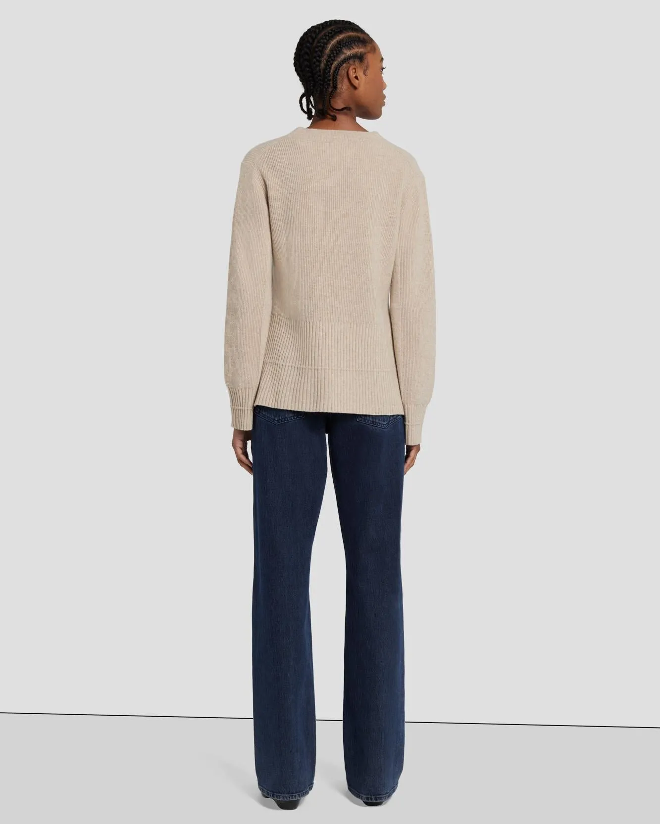 Cashmere Crewneck Sweater in Oatmeal sold by 7 For All Mankind product image thumbnail 4