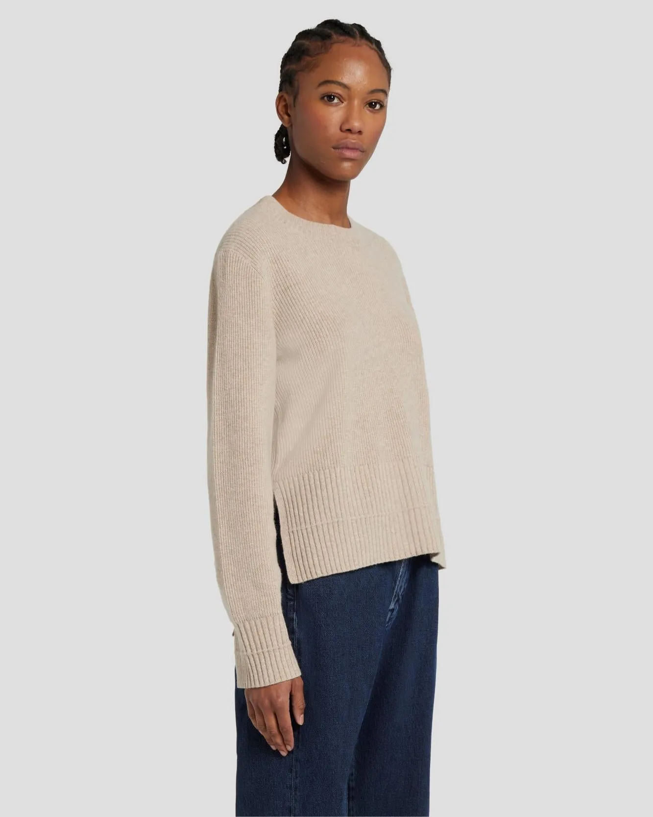 Cashmere Crewneck Sweater in Oatmeal sold by 7 For All Mankind product image thumbnail 2