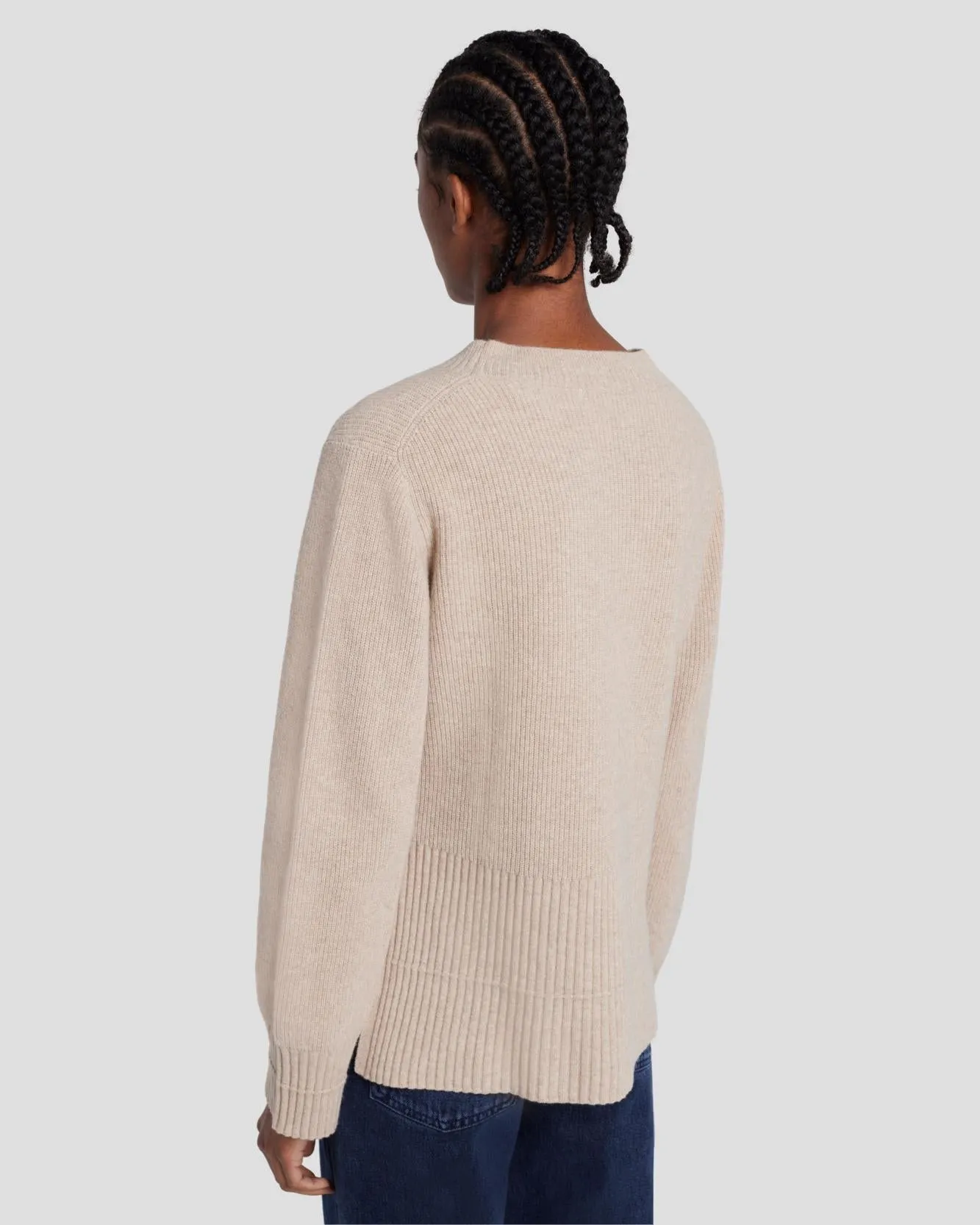 Cashmere Crewneck Sweater in Oatmeal sold by 7 For All Mankind product image thumbnail 5