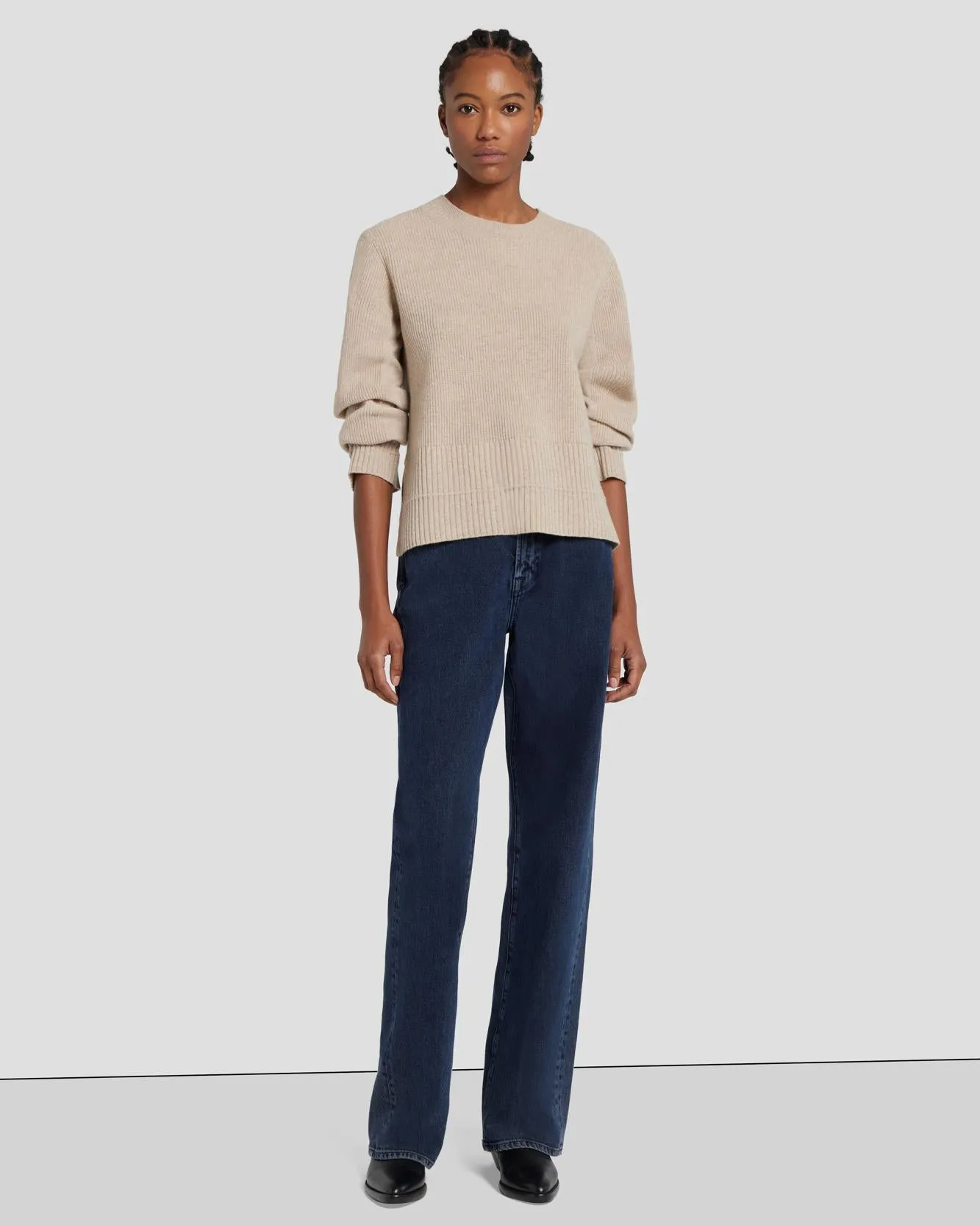 Cashmere Crewneck Sweater in Oatmeal sold by 7 For All Mankind product image thumbnail 3