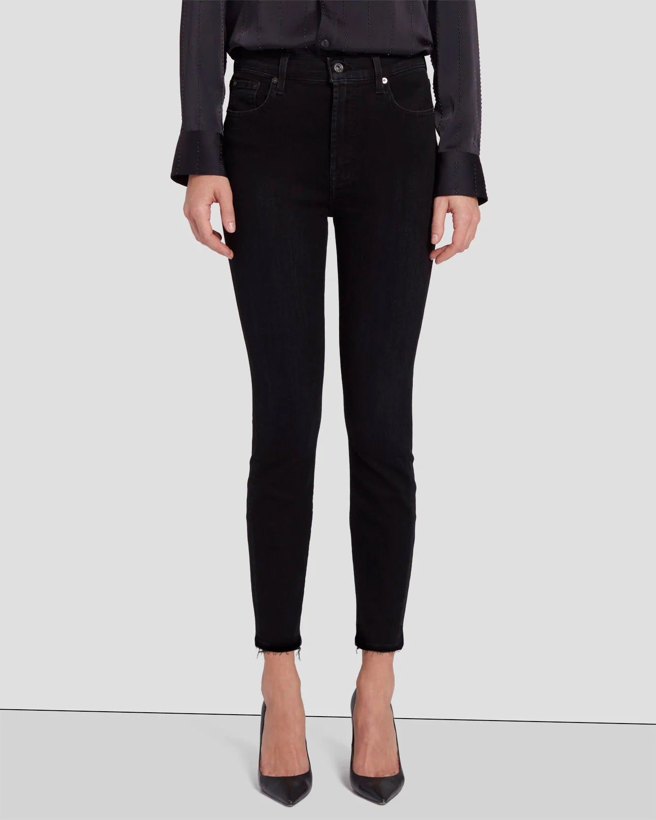 High Waist Ankle Skinny in Black Rose sold by 7 For All Mankind product image thumbnail 2