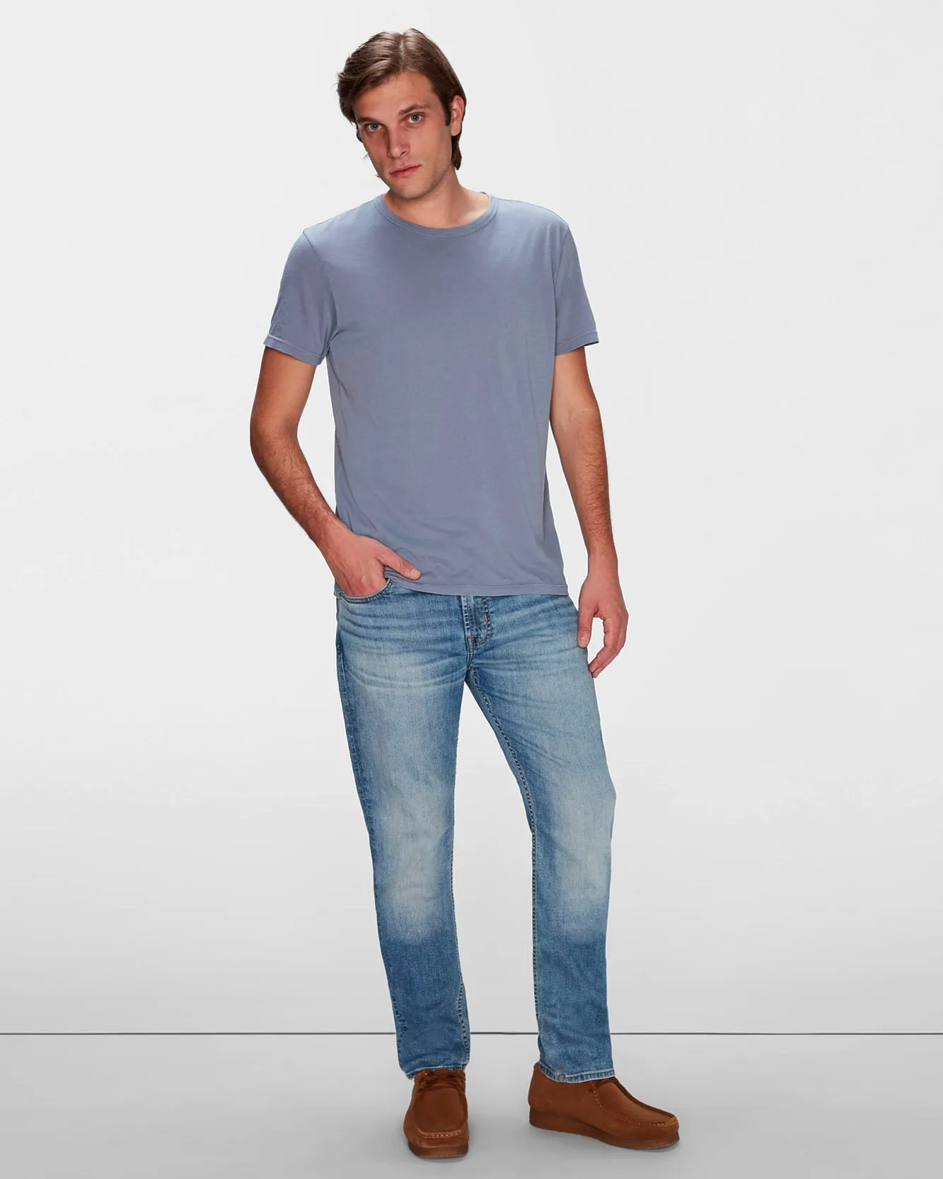 Featherweight Cotton Tee in French Blue sold by 7 For All Mankind product image thumbnail 2