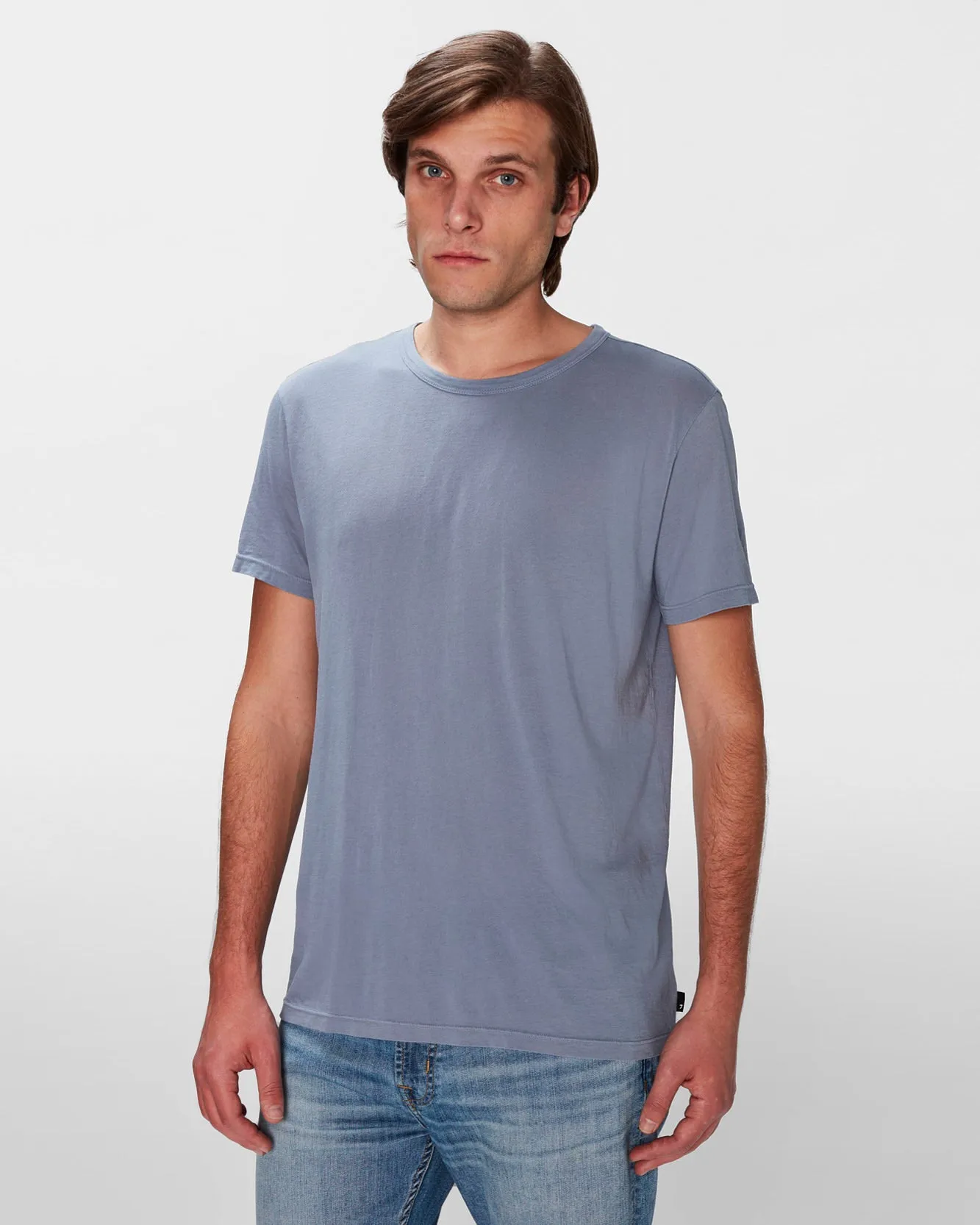 Featherweight Cotton Tee in French Blue sold by 7 For All Mankind product image thumbnail 3