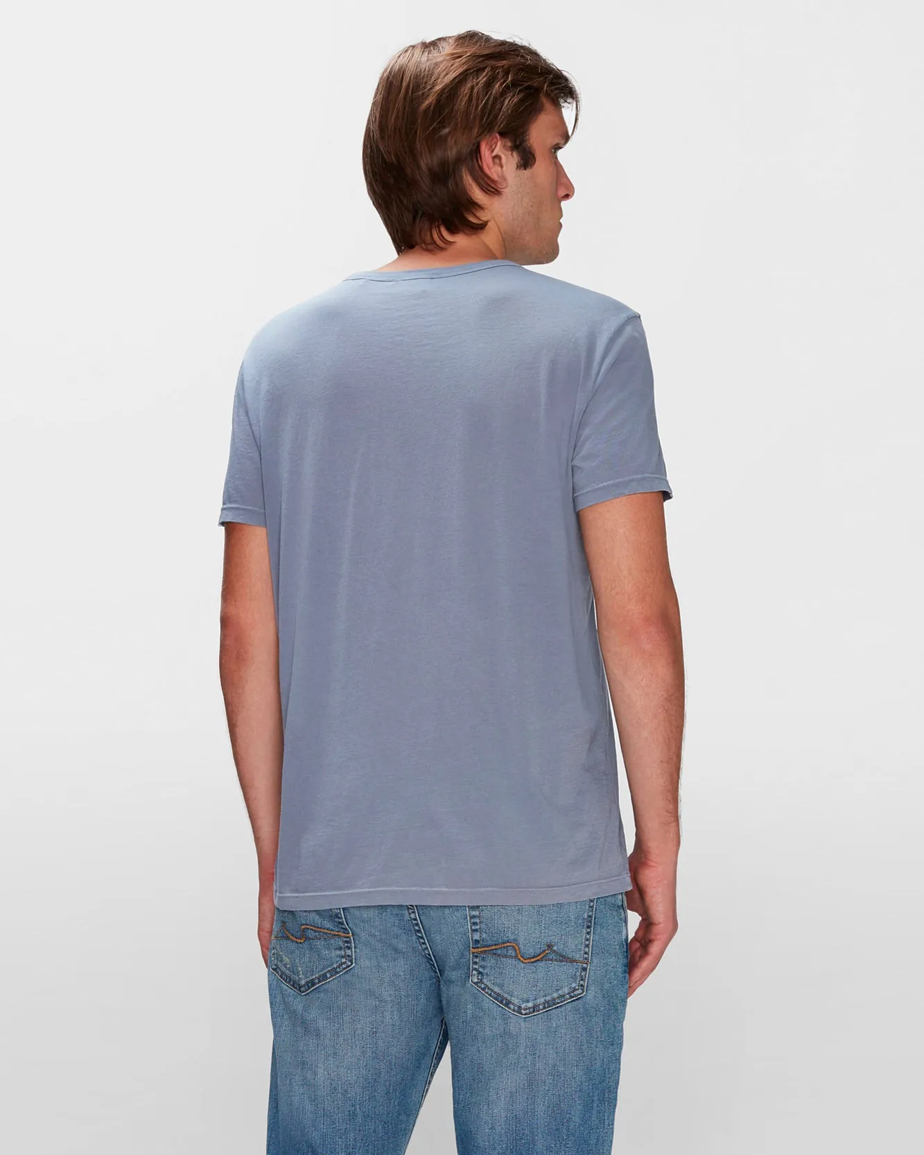 Featherweight Cotton Tee in French Blue sold by 7 For All Mankind product image thumbnail 4