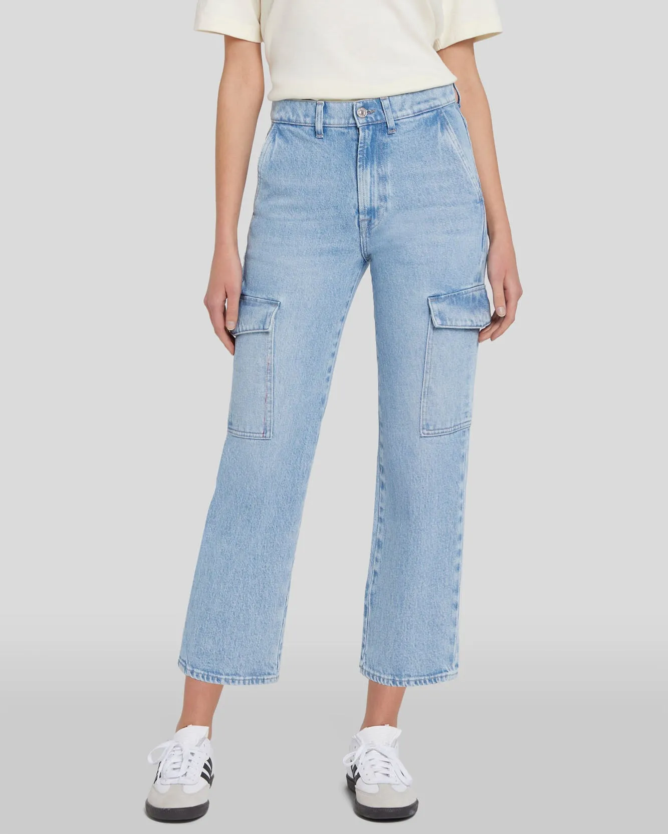 Logan Cropped Cargo Jean in Airwave sold by 7 For All Mankind product image thumbnail 3