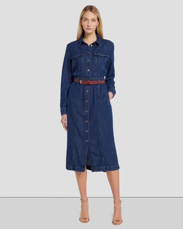 Denim Lustre Luxe Dress in Poppy sold by 7 For All Mankind
