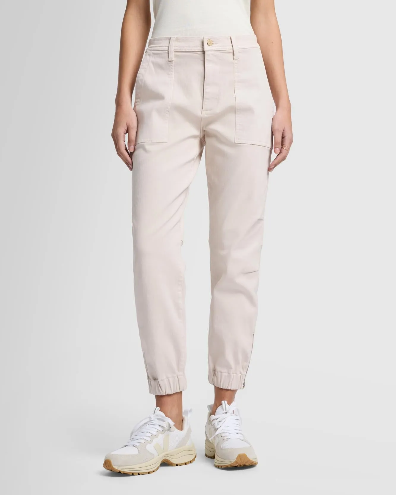 Darted Boyfriend Jogger in Coated Vintage White sold by 7 For All Mankind product image thumbnail 2