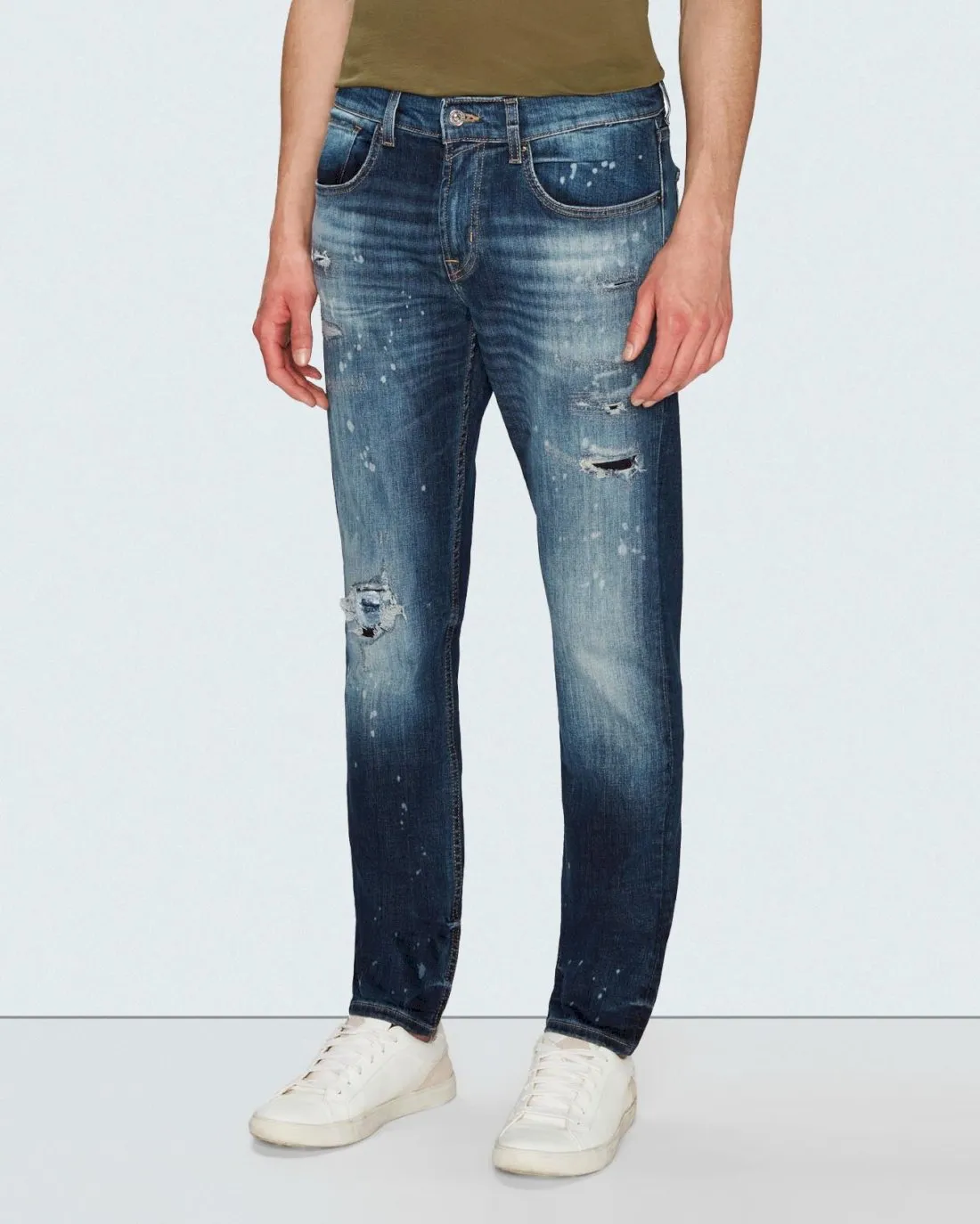 EarthKind Stretch Tek Slimmy Tapered in Downtown Indigo sold by 7 For All Mankind product image thumbnail 2