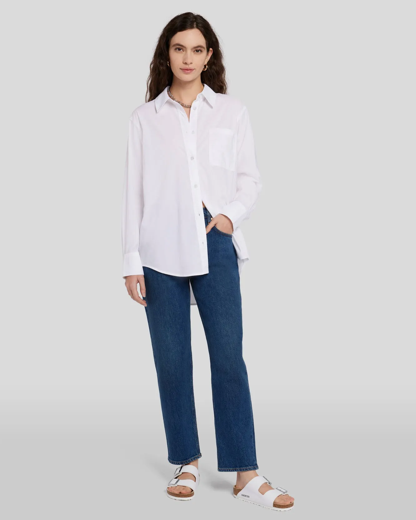 Poplin Button Down in White sold by 7 For All Mankind product image thumbnail 3