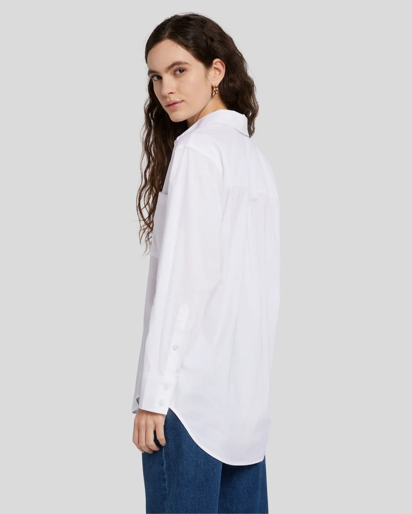 Poplin Button Down in White sold by 7 For All Mankind product image thumbnail 4