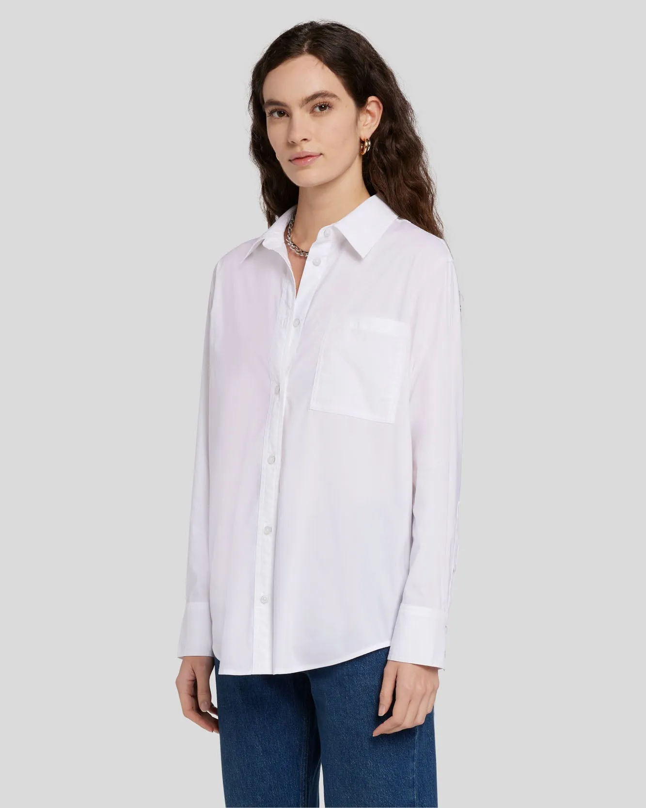 Poplin Button Down in White sold by 7 For All Mankind product image thumbnail 2