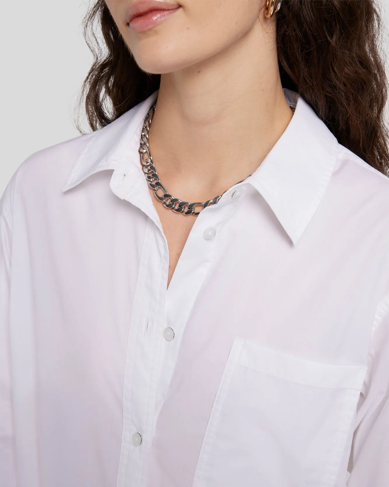 Poplin Button Down in White sold by 7 For All Mankind product image thumbnail 5