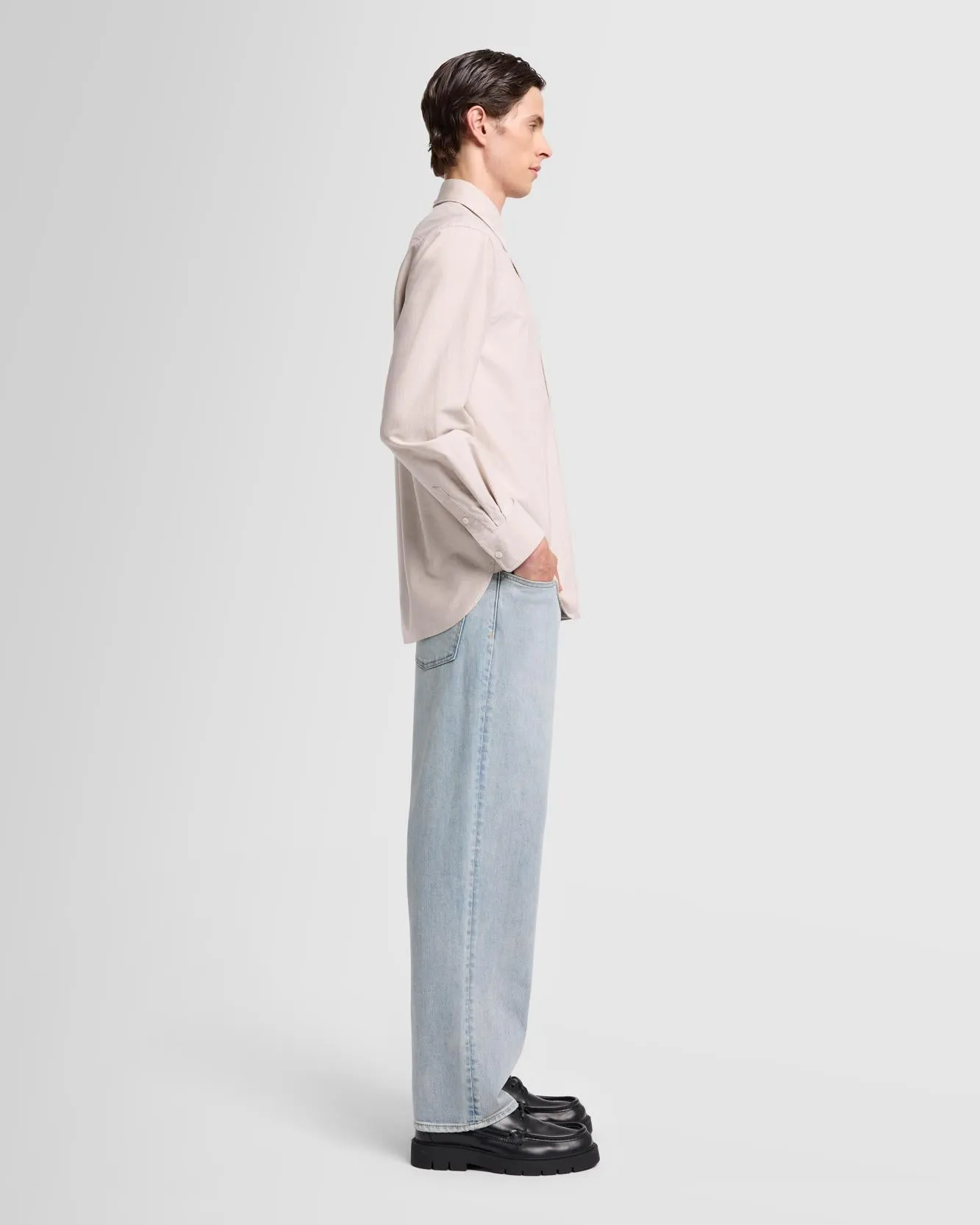 Oxford Button Down Shirt in Beige sold by 7 For All Mankind product image thumbnail 5