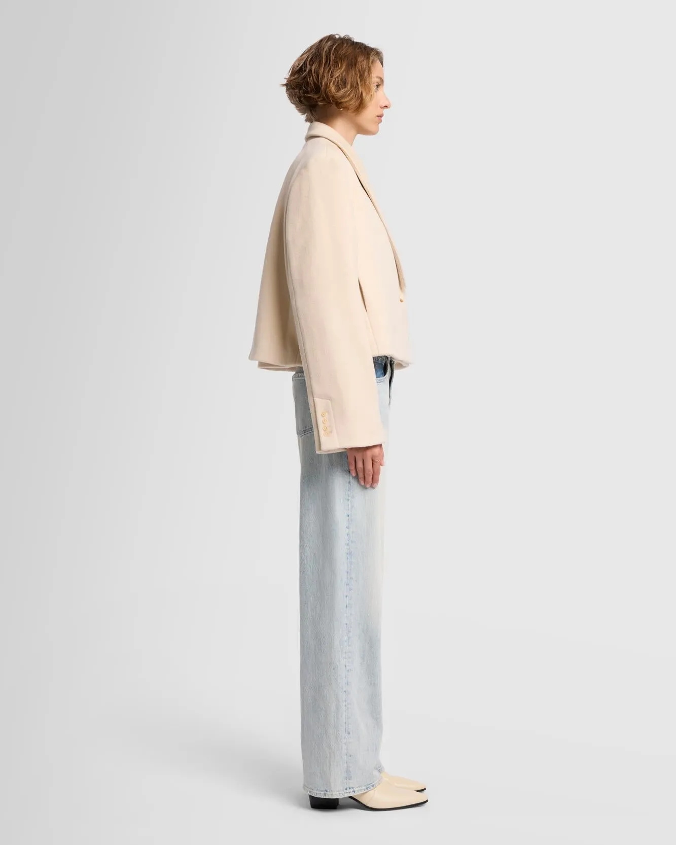 Cropped Wool Jacket in Milk sold by 7 For All Mankind product image thumbnail 5