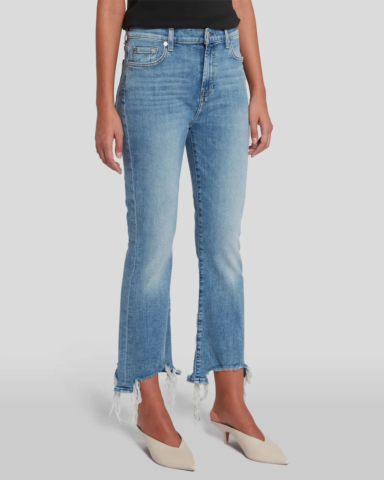 High Waist Slim Kick with Long Side Hem and Destroy in Sloane Vintage sold by 7 For All Mankind product image thumbnail 2