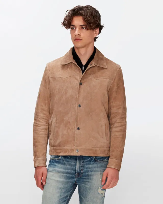Suede Western Jacket in Bamboo sold by 7 For All Mankind
