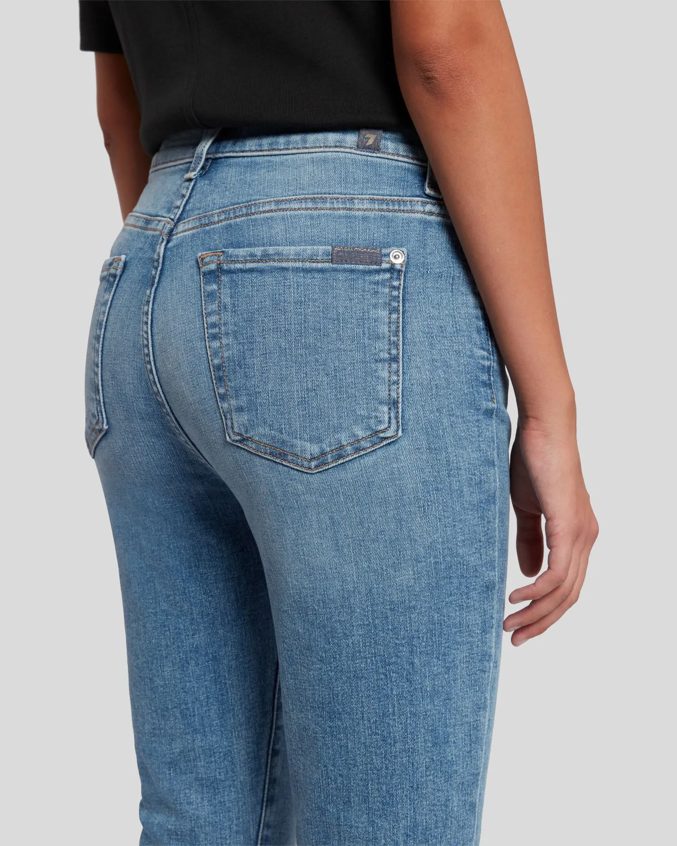 High Waist Slim Kick with Long Side Hem and Destroy in Sloane Vintage sold by 7 For All Mankind product image thumbnail 5