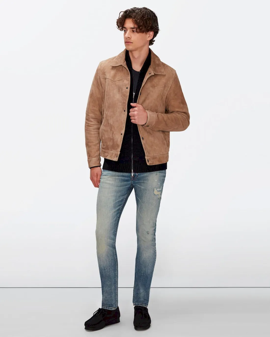 Suede Western Jacket in Bamboo sold by 7 For All Mankind product image thumbnail 3
