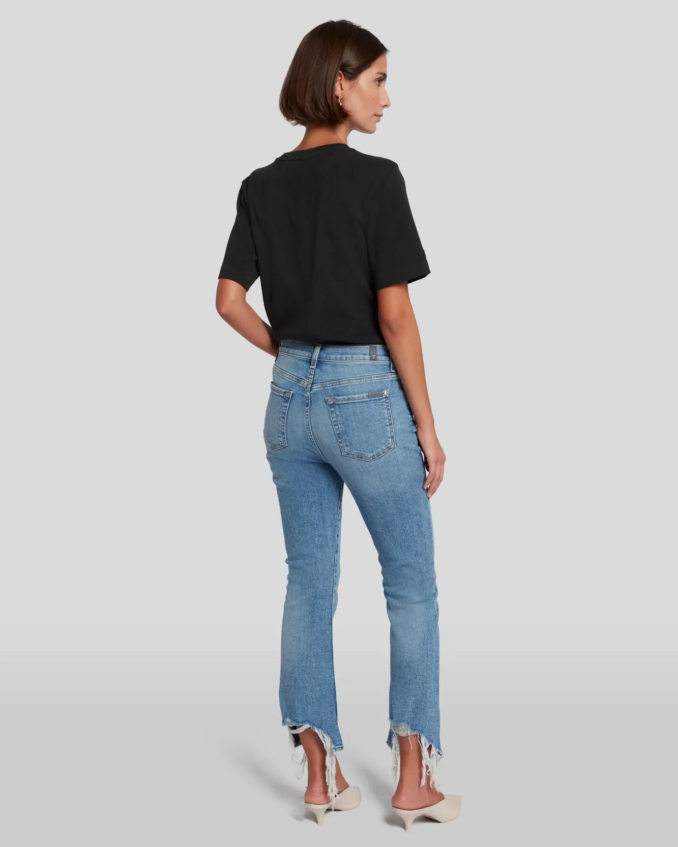 High Waist Slim Kick with Long Side Hem and Destroy in Sloane Vintage sold by 7 For All Mankind product image thumbnail 4