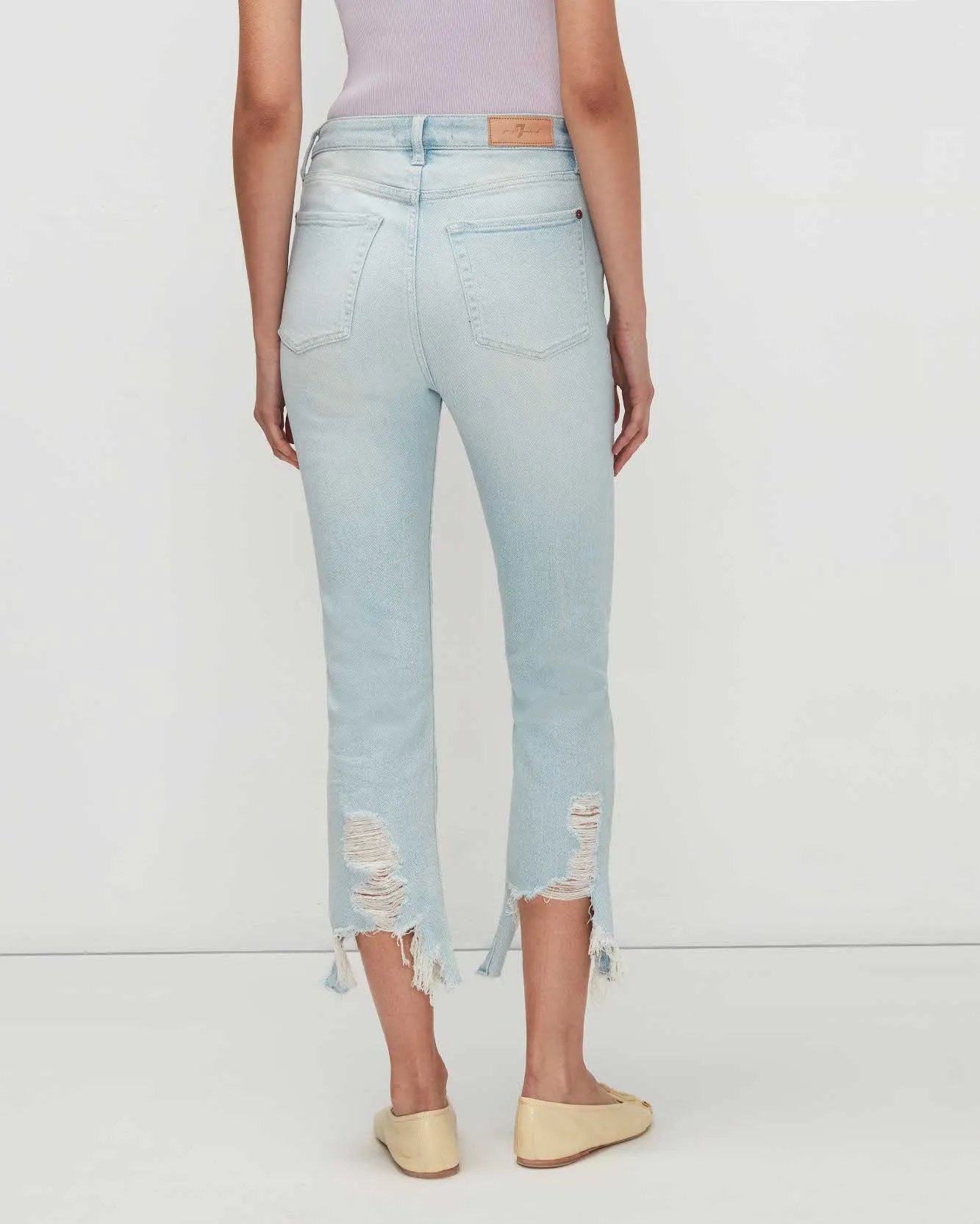 Luxe Vintage High Waist Slim Kick In Sun Blue sold by 7 For All Mankind product image thumbnail 4