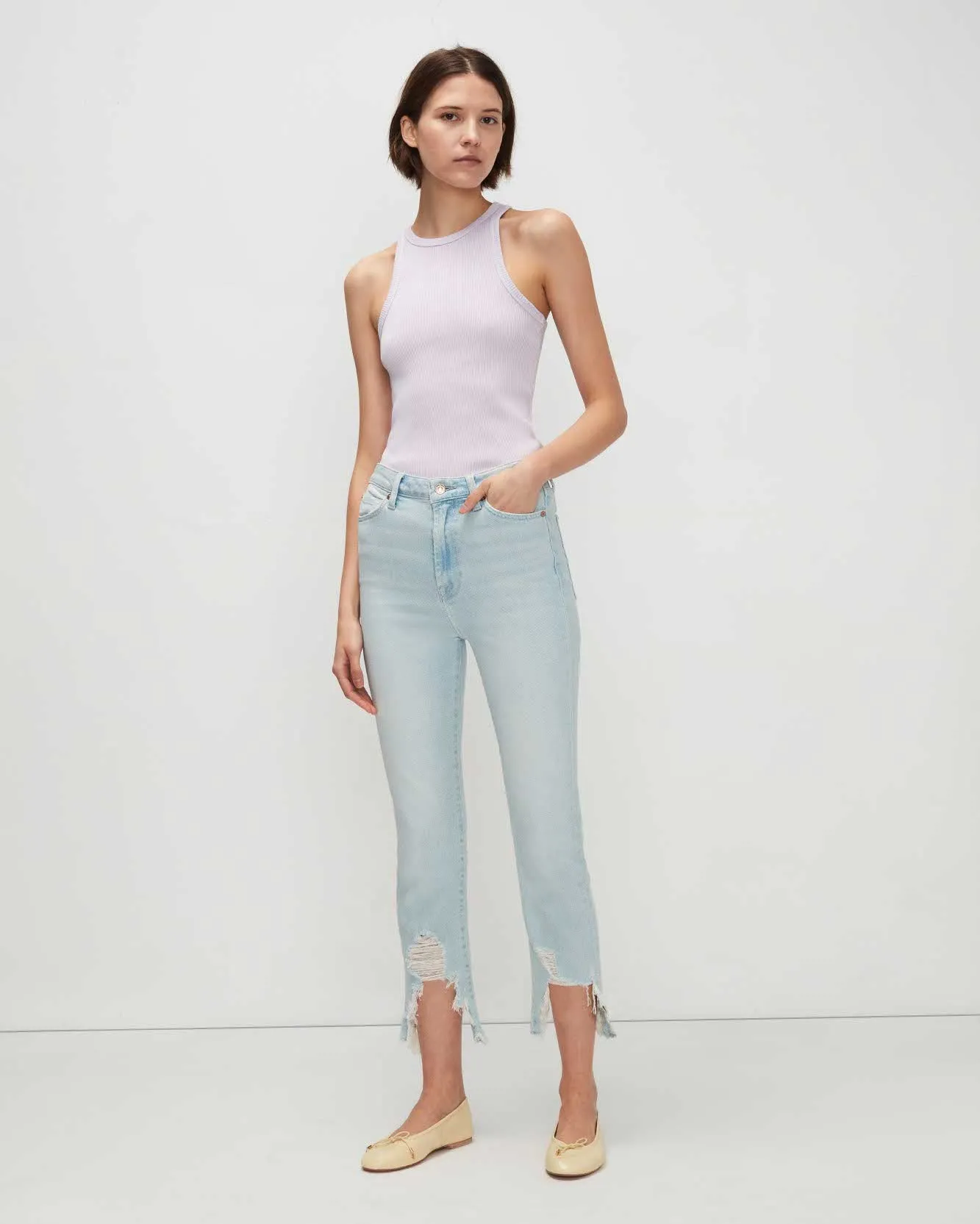 Luxe Vintage High Waist Slim Kick In Sun Blue sold by 7 For All Mankind