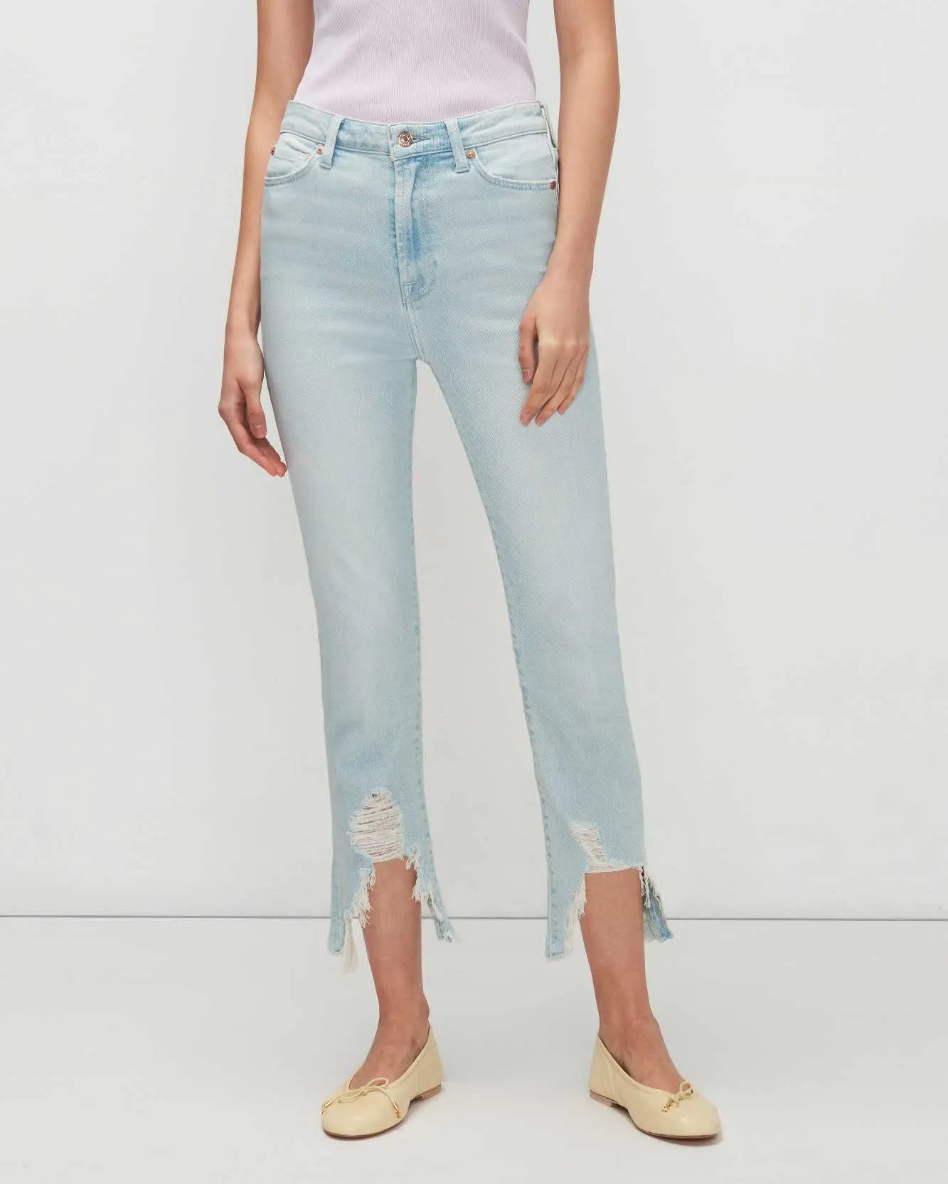 Luxe Vintage High Waist Slim Kick In Sun Blue sold by 7 For All Mankind product image thumbnail 2