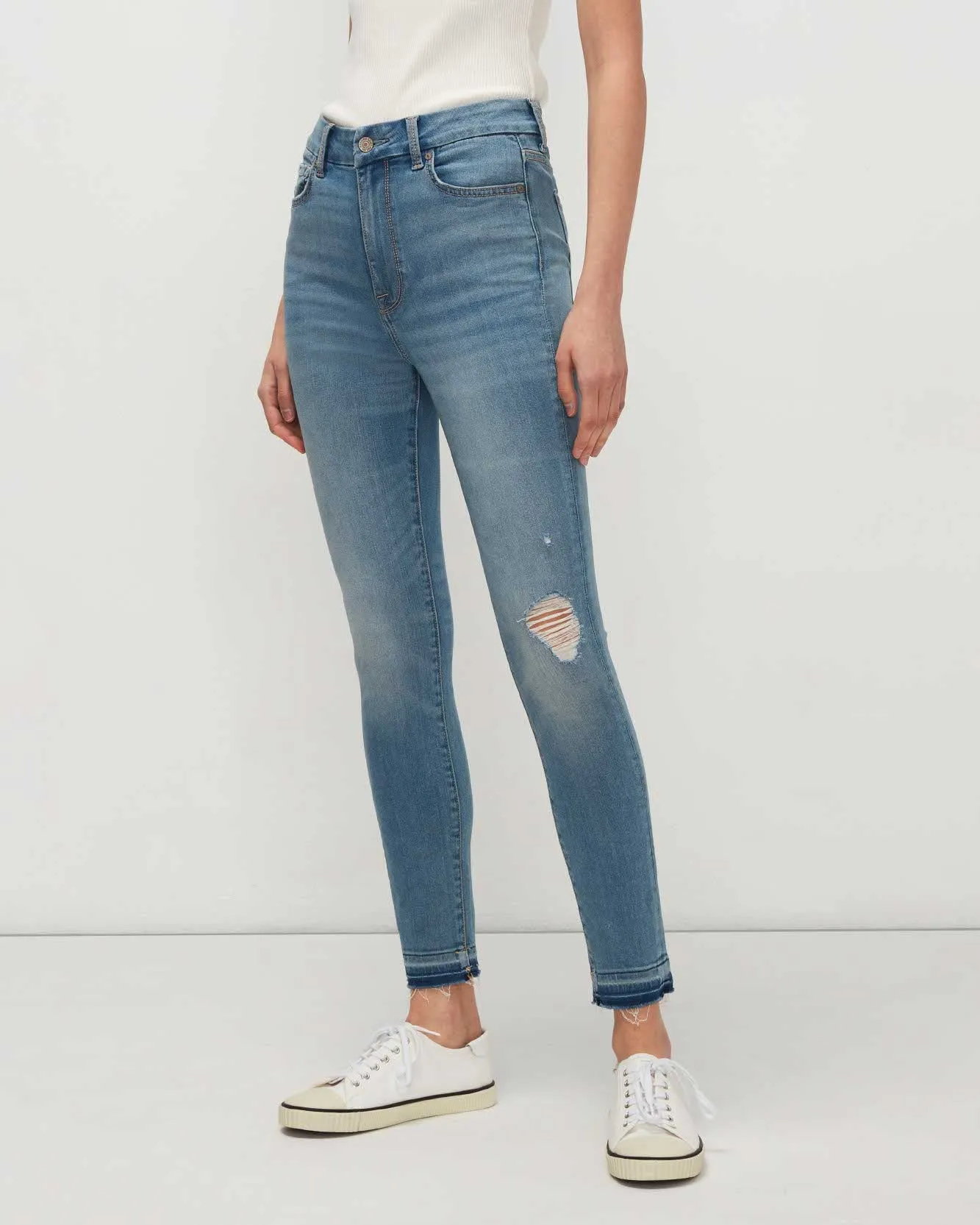 Slim Illusion HW Ankle Skinny In Aloe sold by 7 For All Mankind