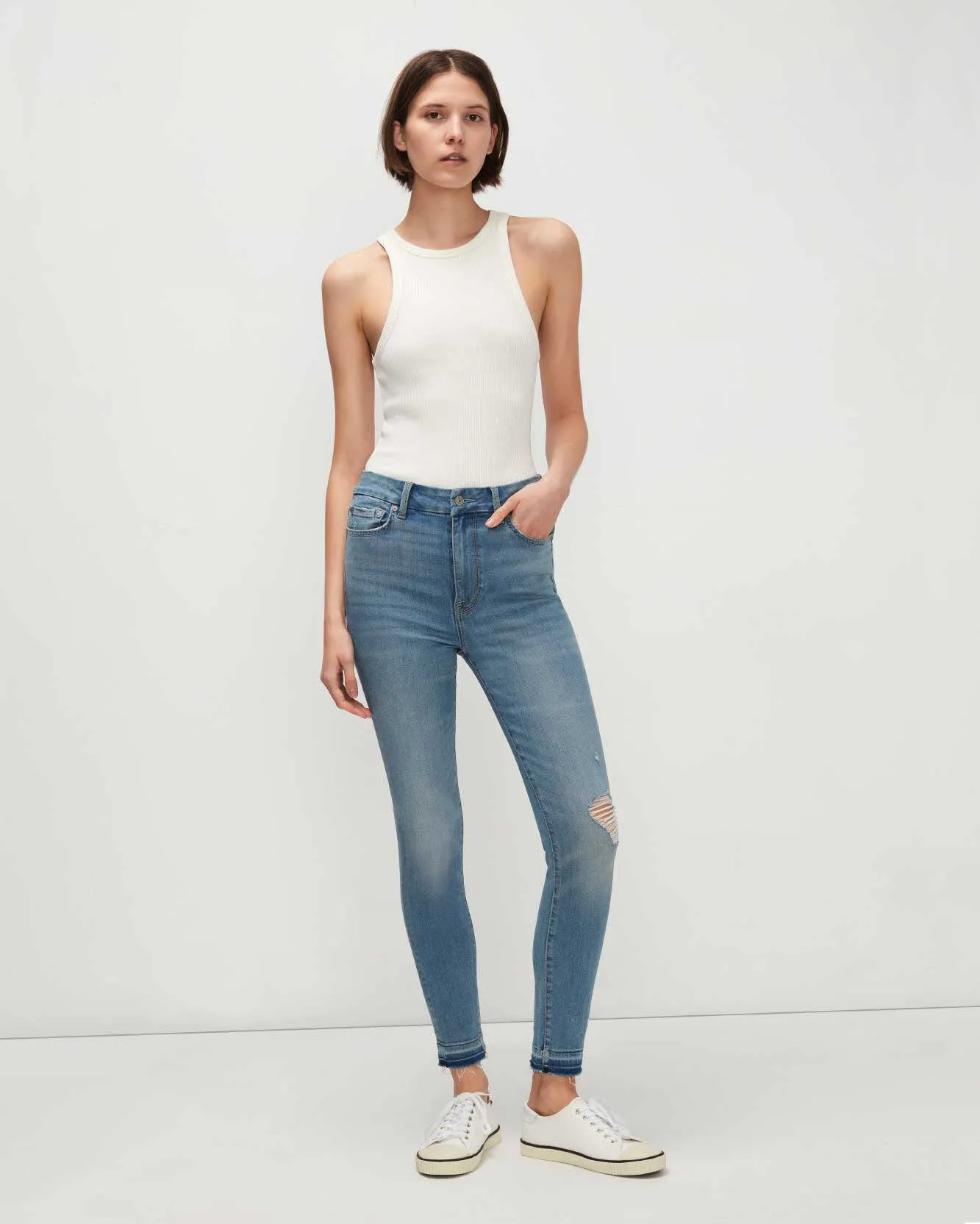 Slim Illusion HW Ankle Skinny In Aloe sold by 7 For All Mankind product image thumbnail 2
