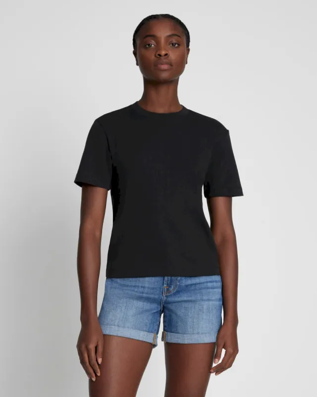 Everyday Crew Neck Tee in Black sold by 7 For All Mankind