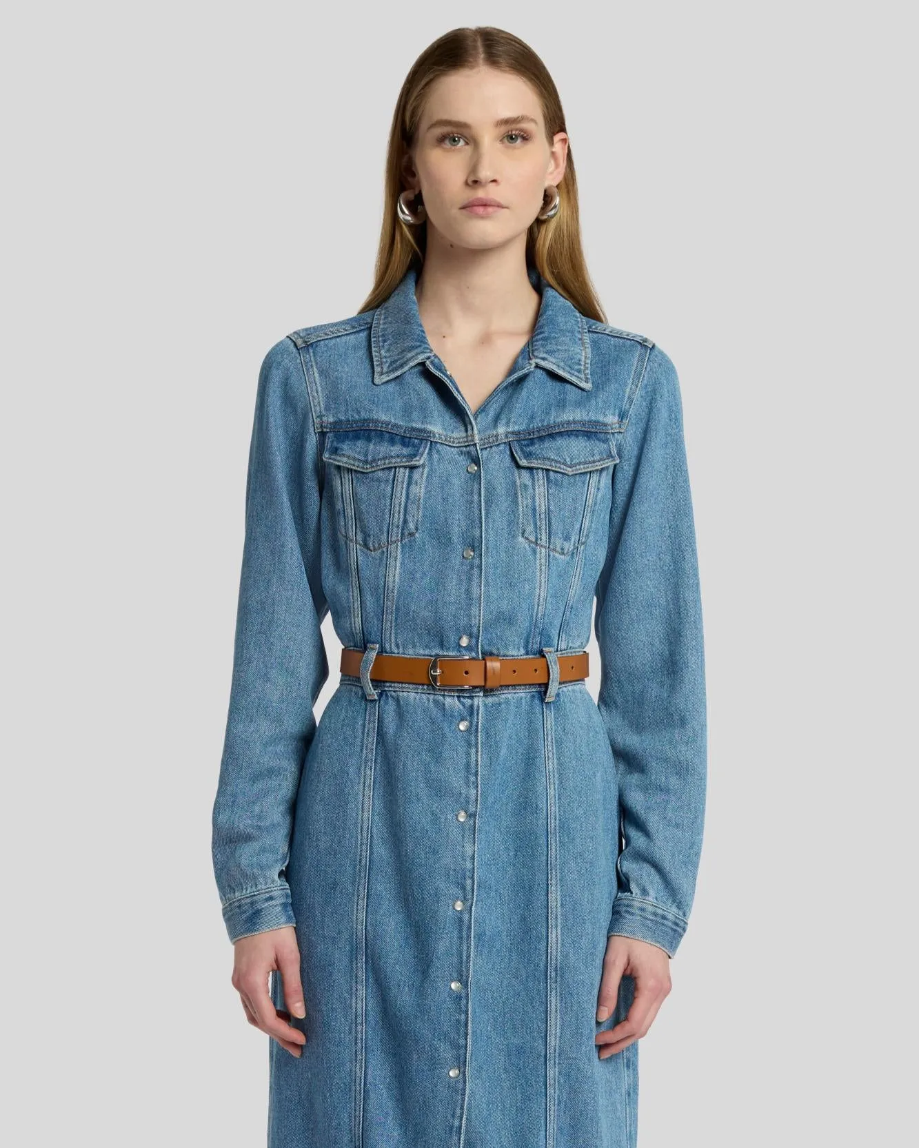 Slim Leather Belt in Cognac sold by 7 For All Mankind product image thumbnail 2