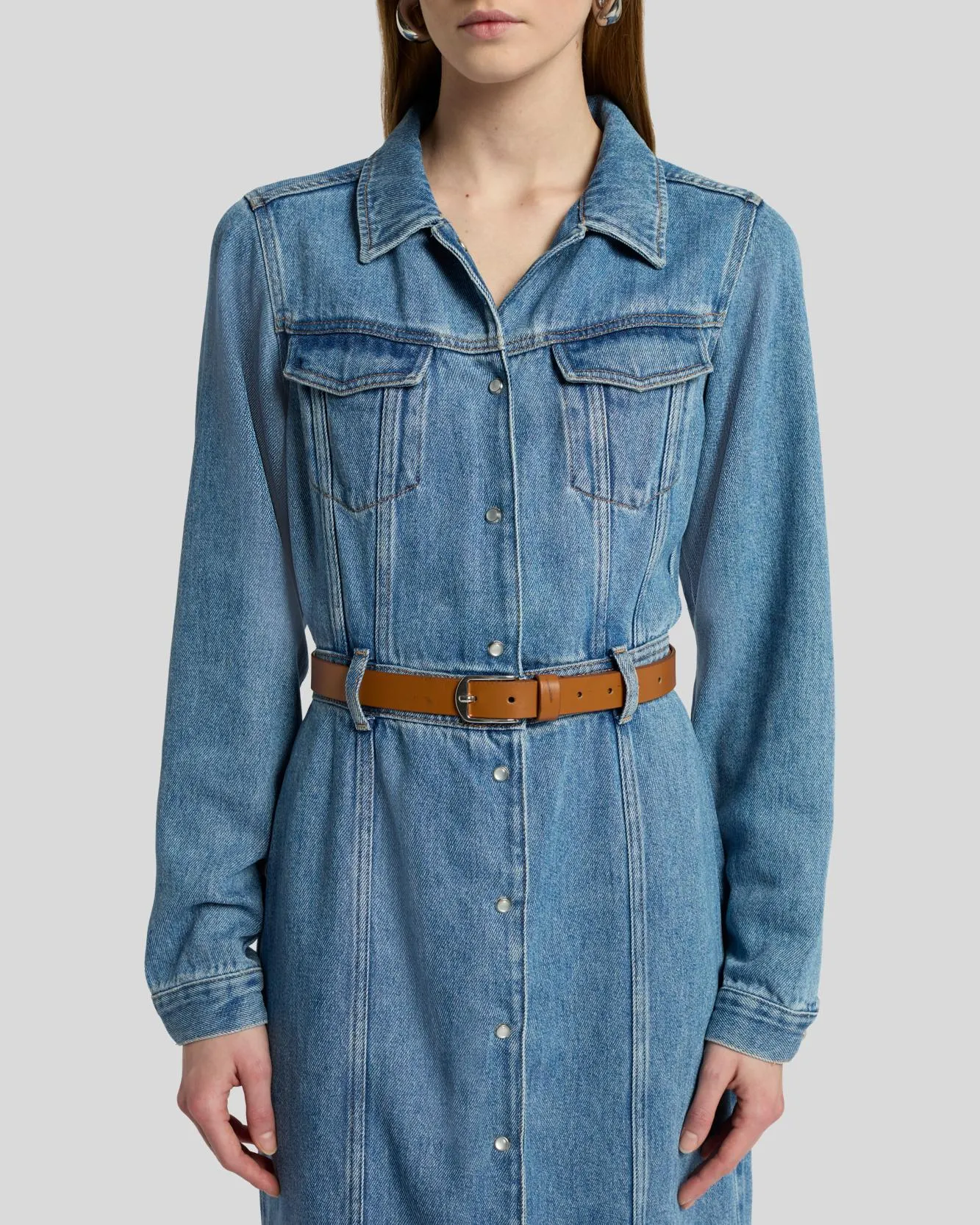 Slim Leather Belt in Cognac sold by 7 For All Mankind