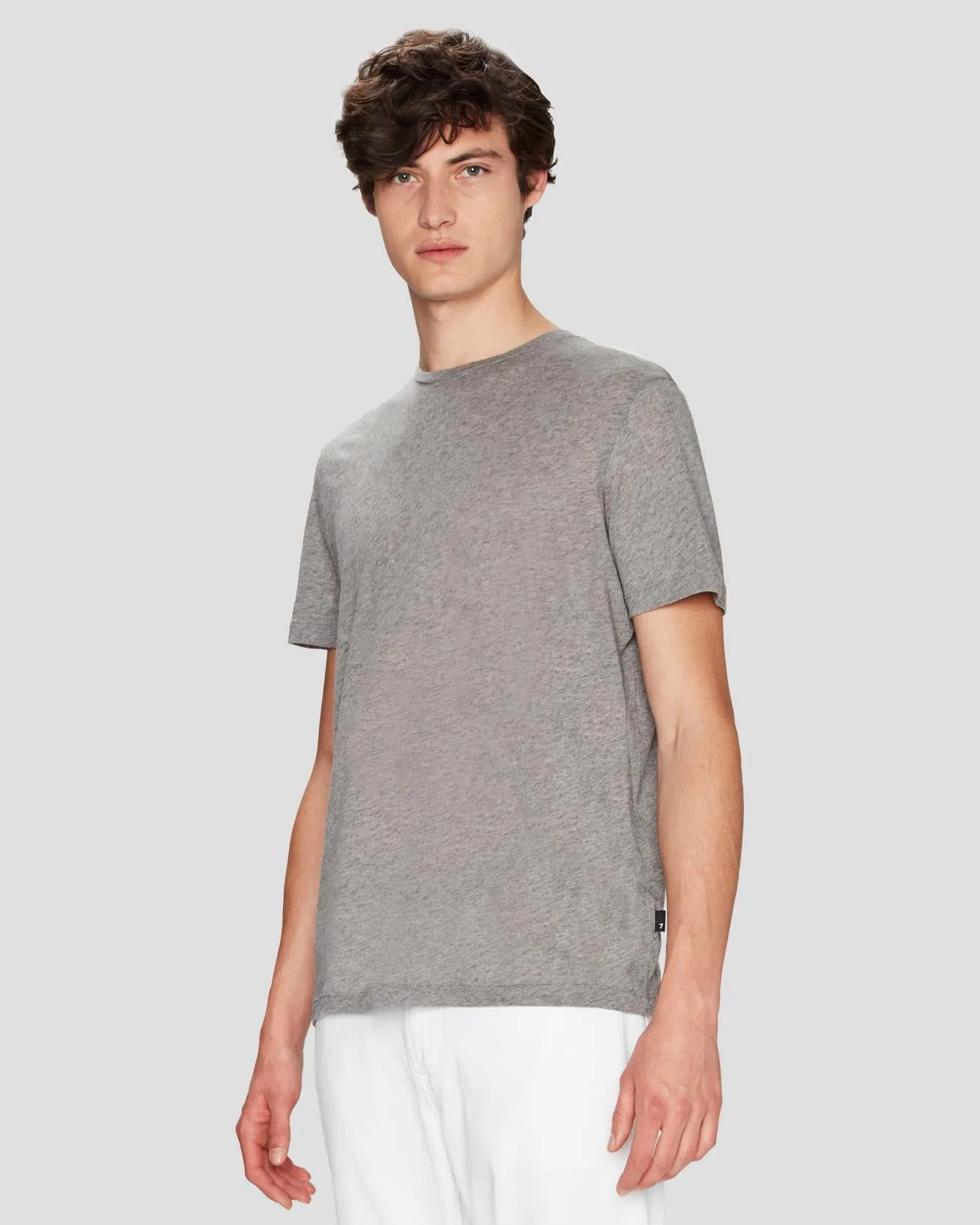 Cashmere Blend Tee in Heather Grey sold by 7 For All Mankind