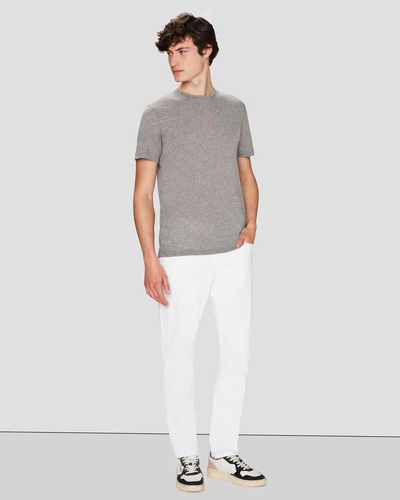 Cashmere Blend Tee in Heather Grey sold by 7 For All Mankind product image thumbnail 2