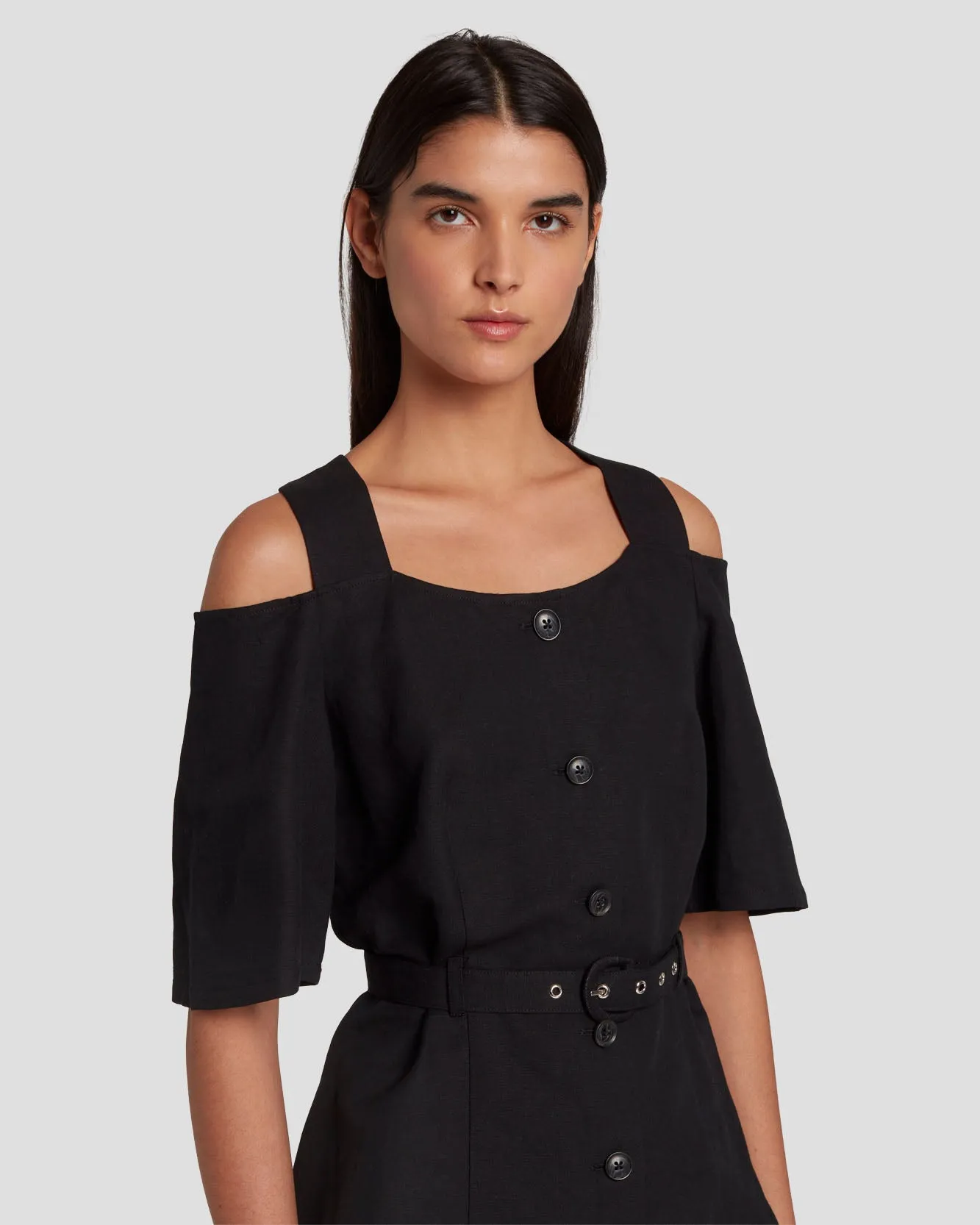 Tailored Off The Shoulder Top in Black sold by 7 For All Mankind product image thumbnail 3