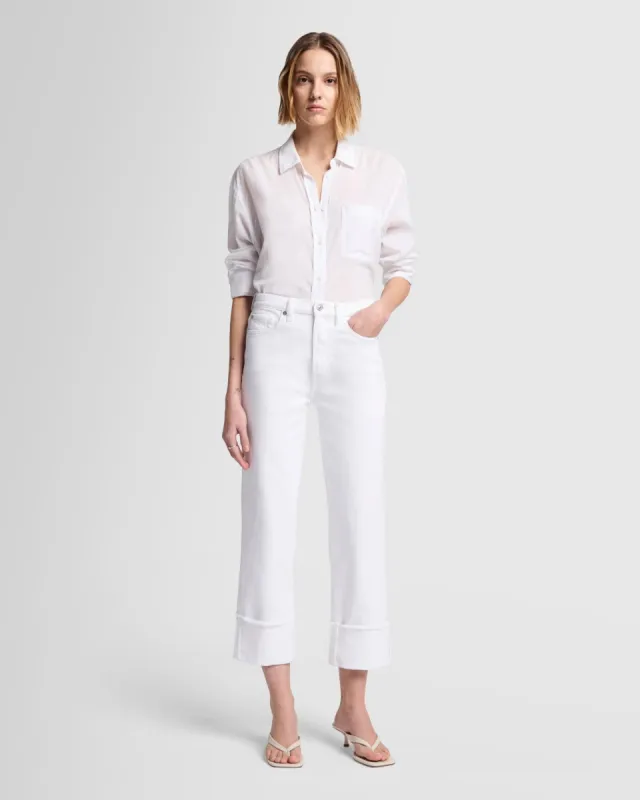 MANKIND Logan Cuffed Stovepipe in Snow White sold by 7 For All Mankind