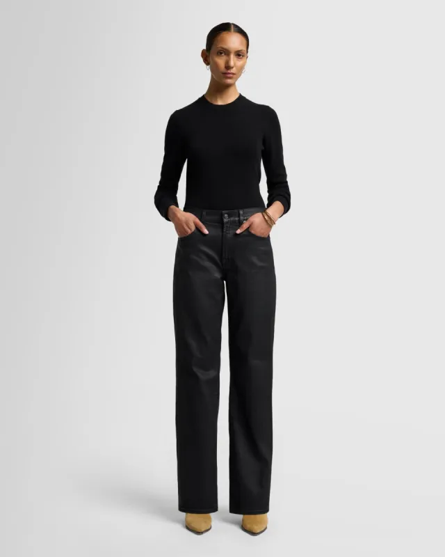 MANKIND Coated Tess Trouser in Black sold by 7 For All Mankind