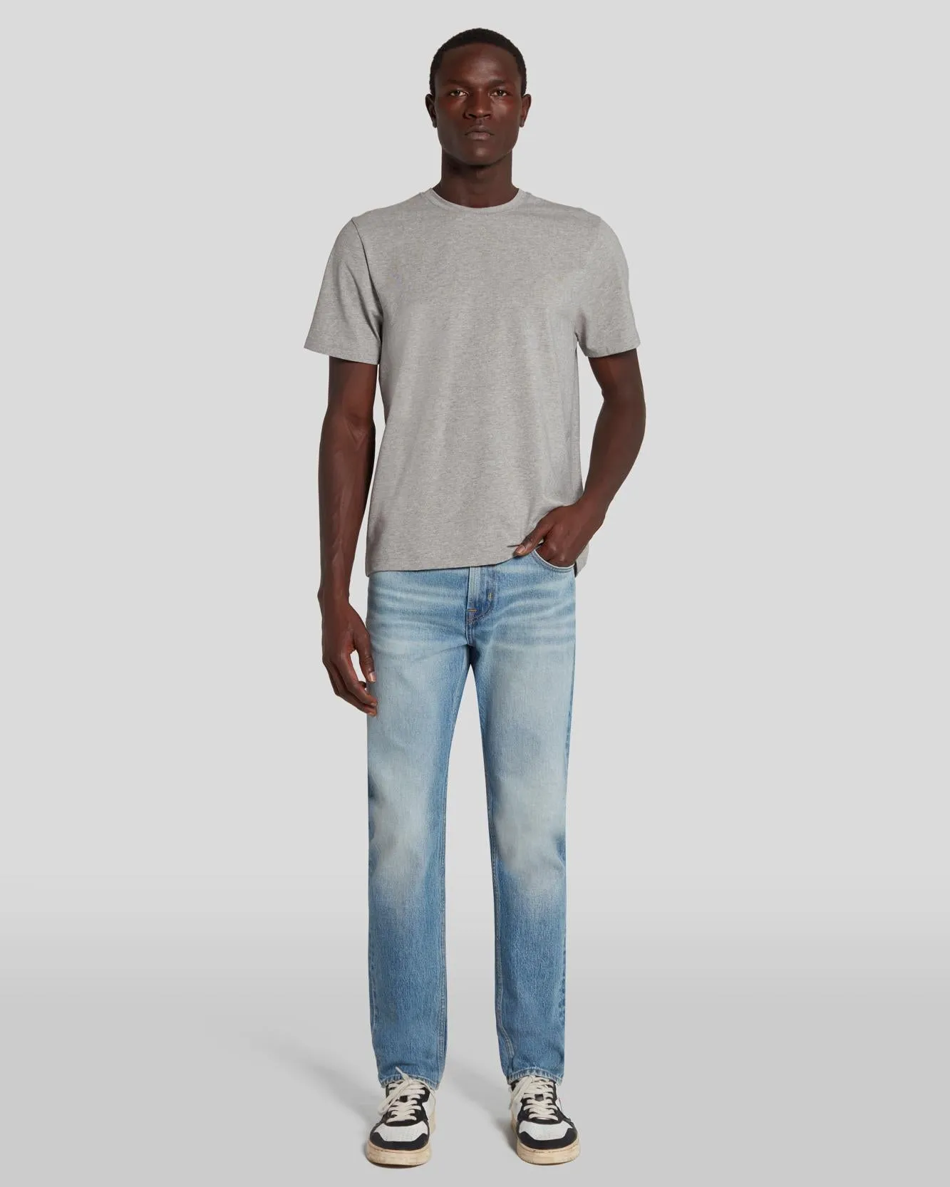 Luxe Performance Tee in Grey Melange sold by 7 For All Mankind product image thumbnail 2