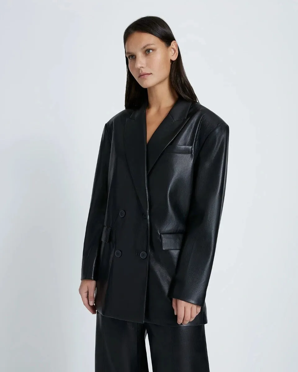 Faux Leather Blazer in Black sold by 7 For All Mankind
