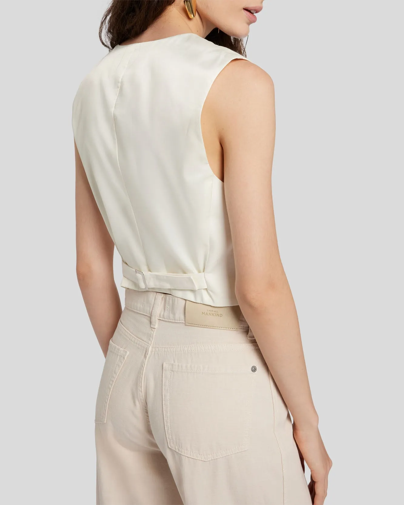 Tailored Vest in Bone sold by 7 For All Mankind product image thumbnail 4