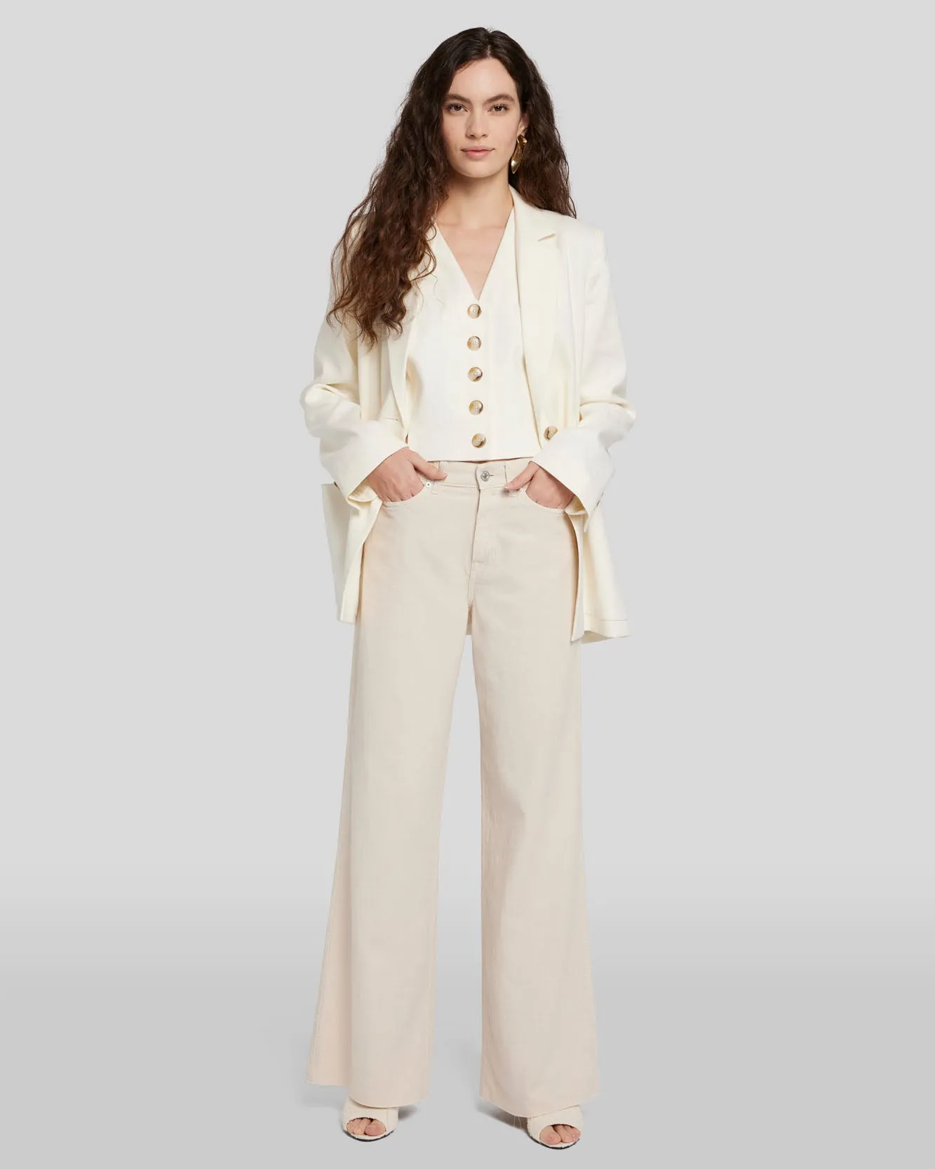 Tailored Vest in Bone sold by 7 For All Mankind product image thumbnail 5