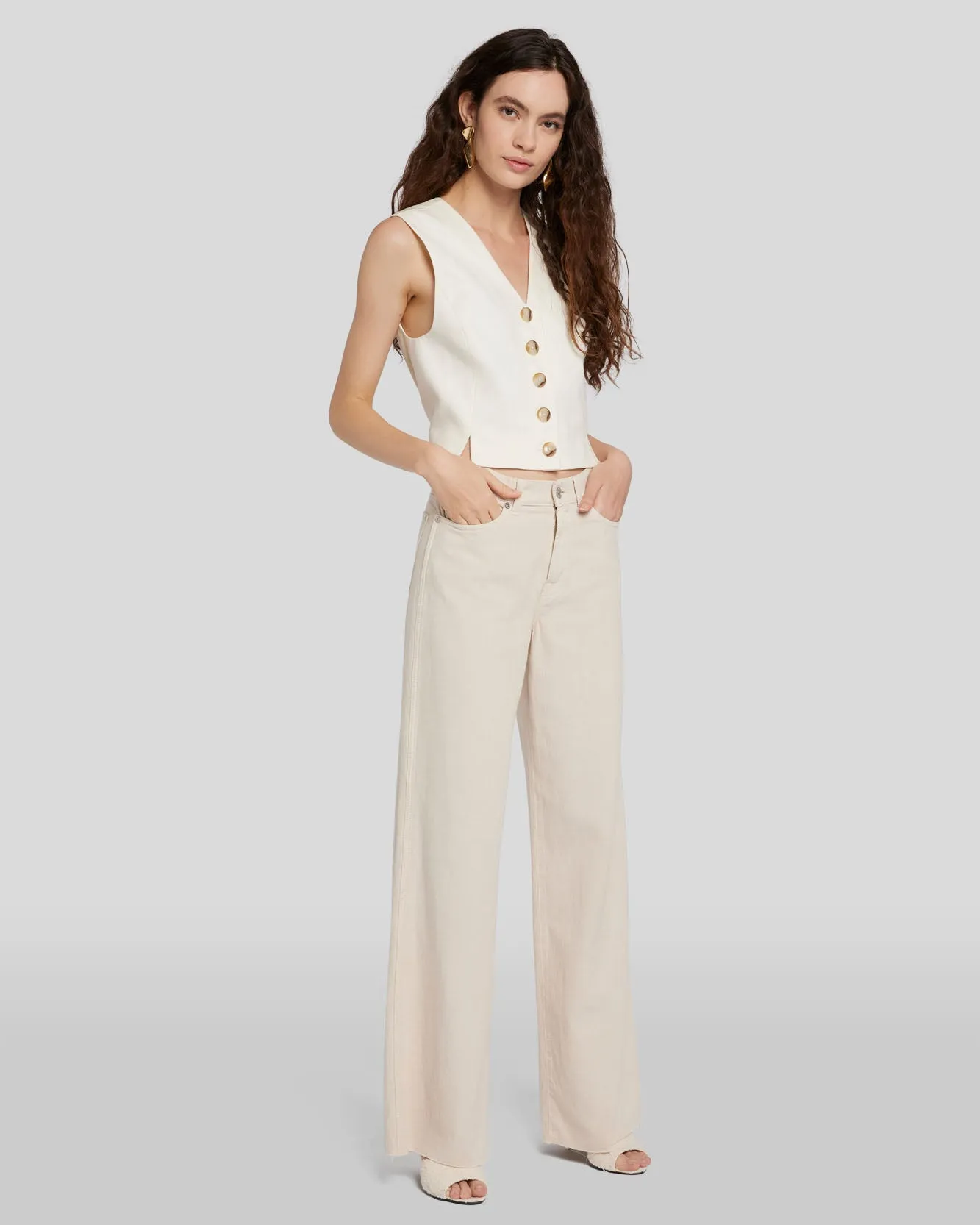 Tailored Vest in Bone sold by 7 For All Mankind product image thumbnail 2