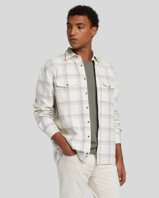 Checkered Overshirt in Off White sold by 7 For All Mankind