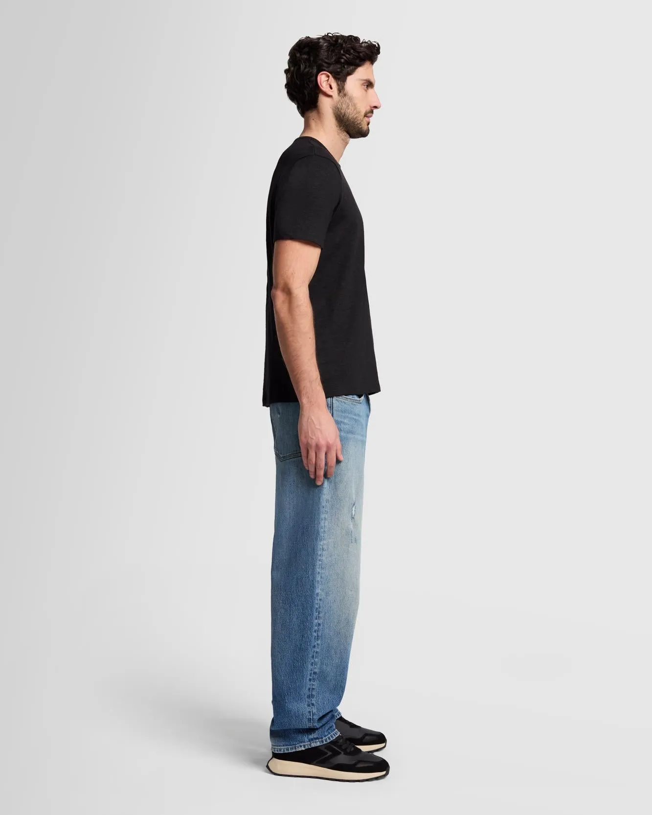 Linen Blend Tee in Black sold by 7 For All Mankind product image thumbnail 5