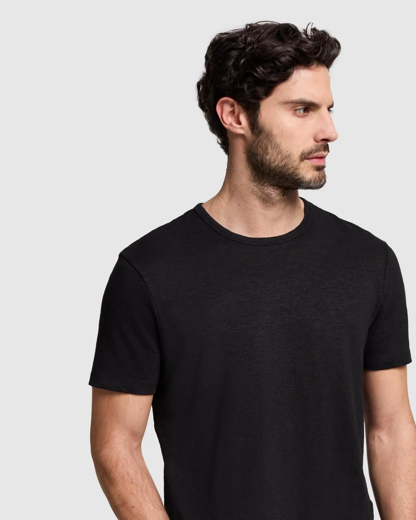 Linen Blend Tee in Black sold by 7 For All Mankind product image thumbnail 3