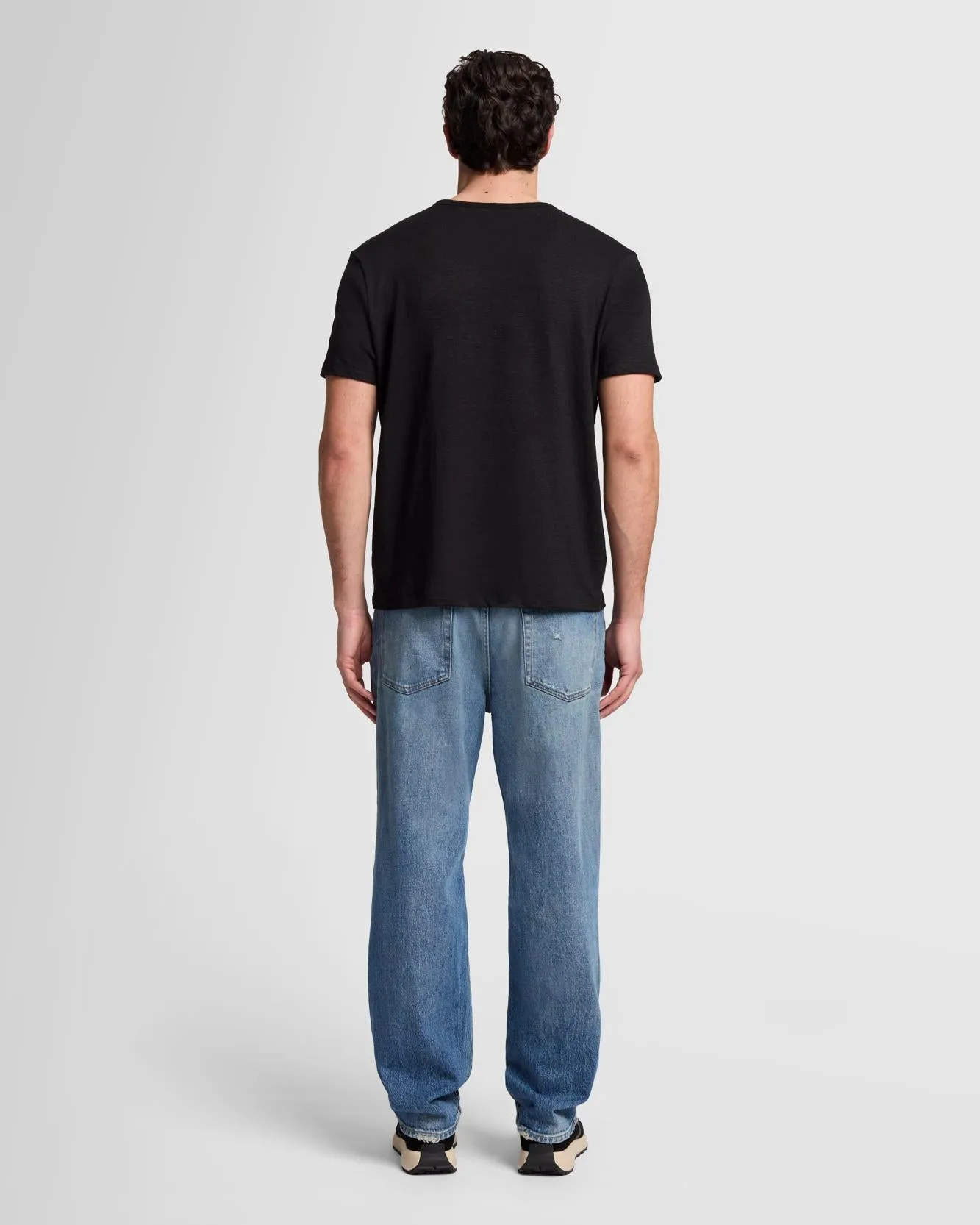Linen Blend Tee in Black sold by 7 For All Mankind product image thumbnail 4