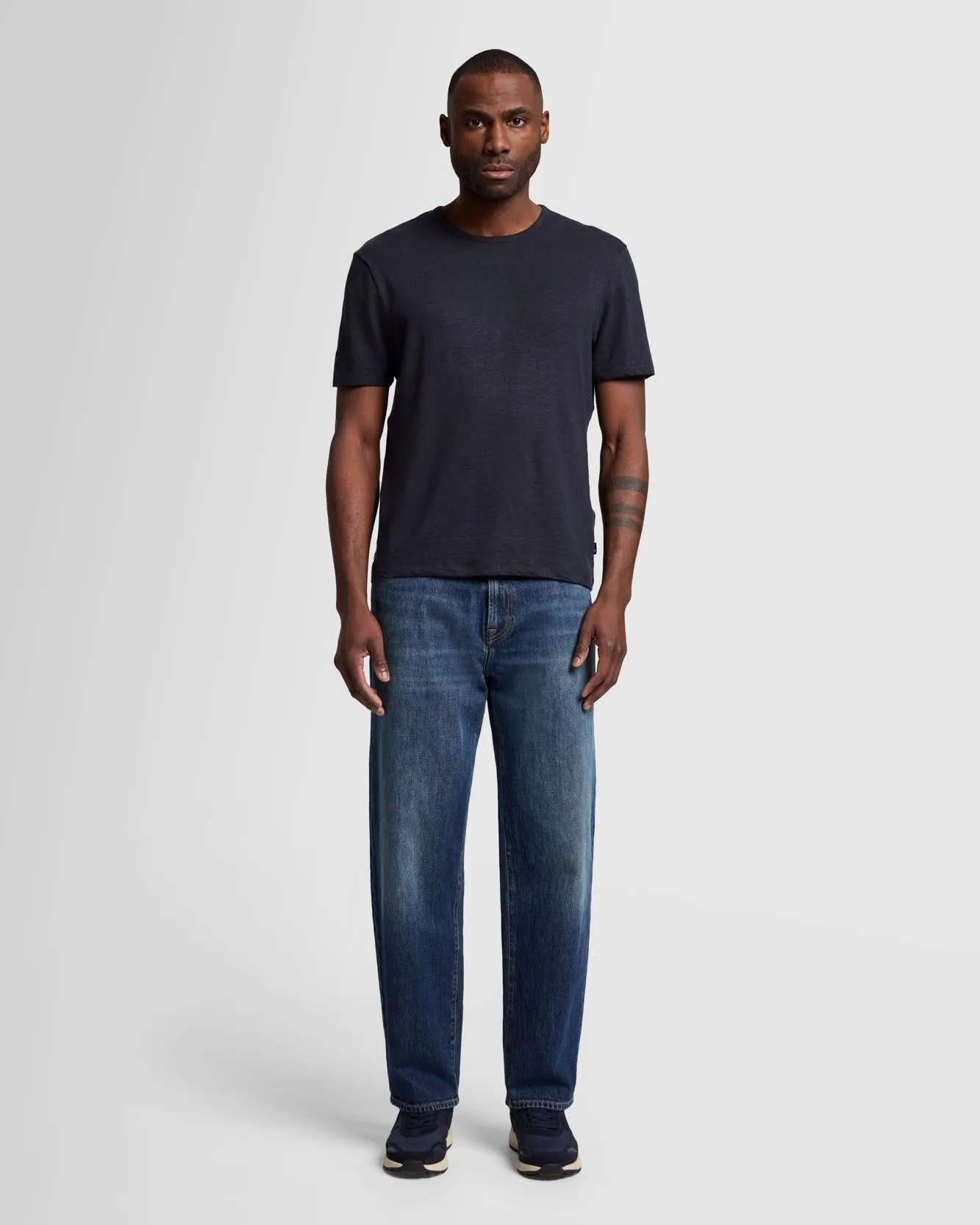 Linen Blend Tee in Ocean Floor sold by 7 For All Mankind product image thumbnail 2